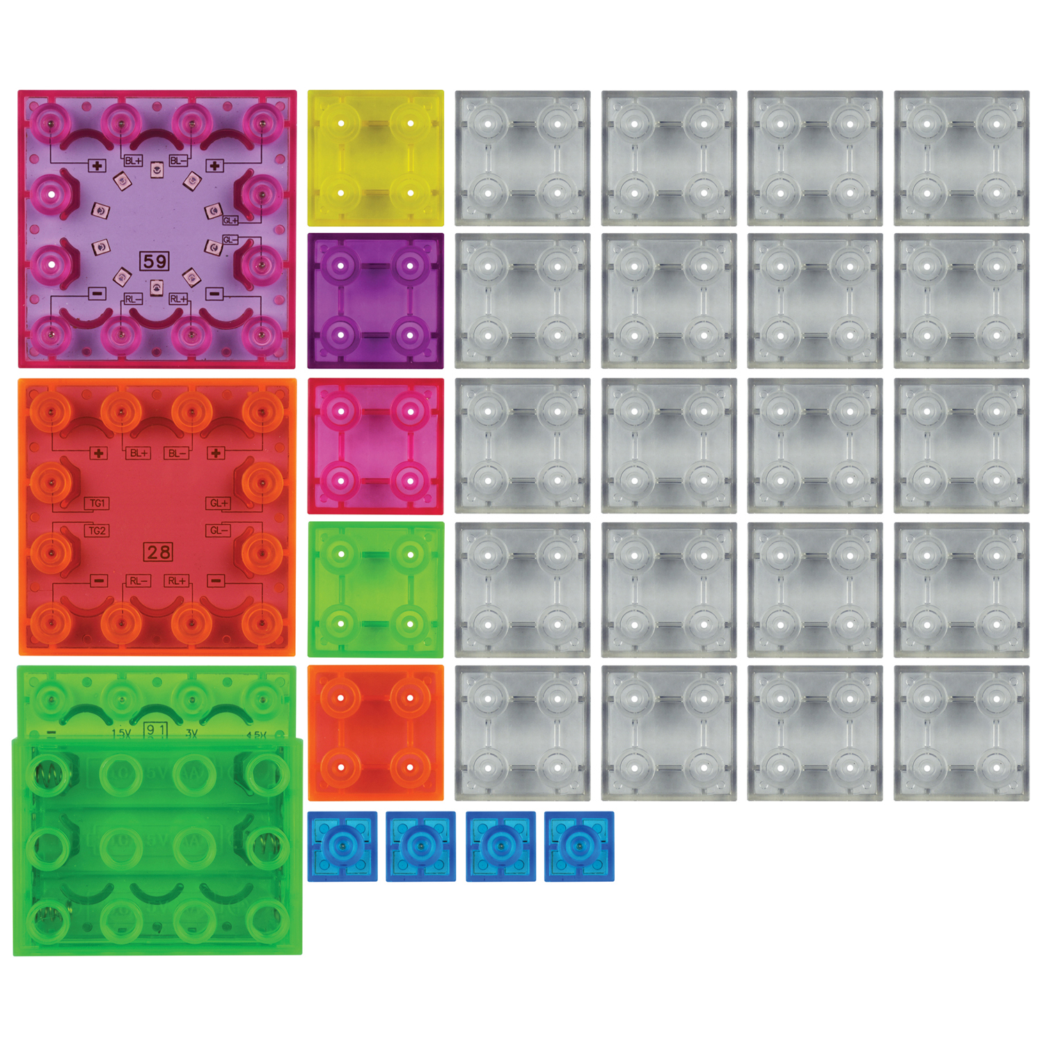 E-Blox Circuit Blox Lights Starter, Circuit Board Building Blocks, 32 Pieces image number null