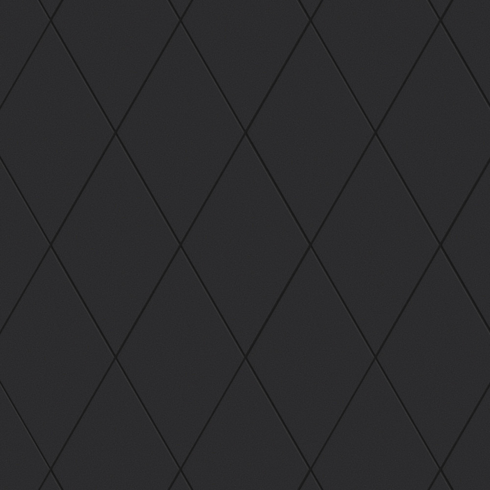 Rhombus Smooth Black 5-1/2 in. x 9-1/2 in. Porcelain Floor and Wall Tile