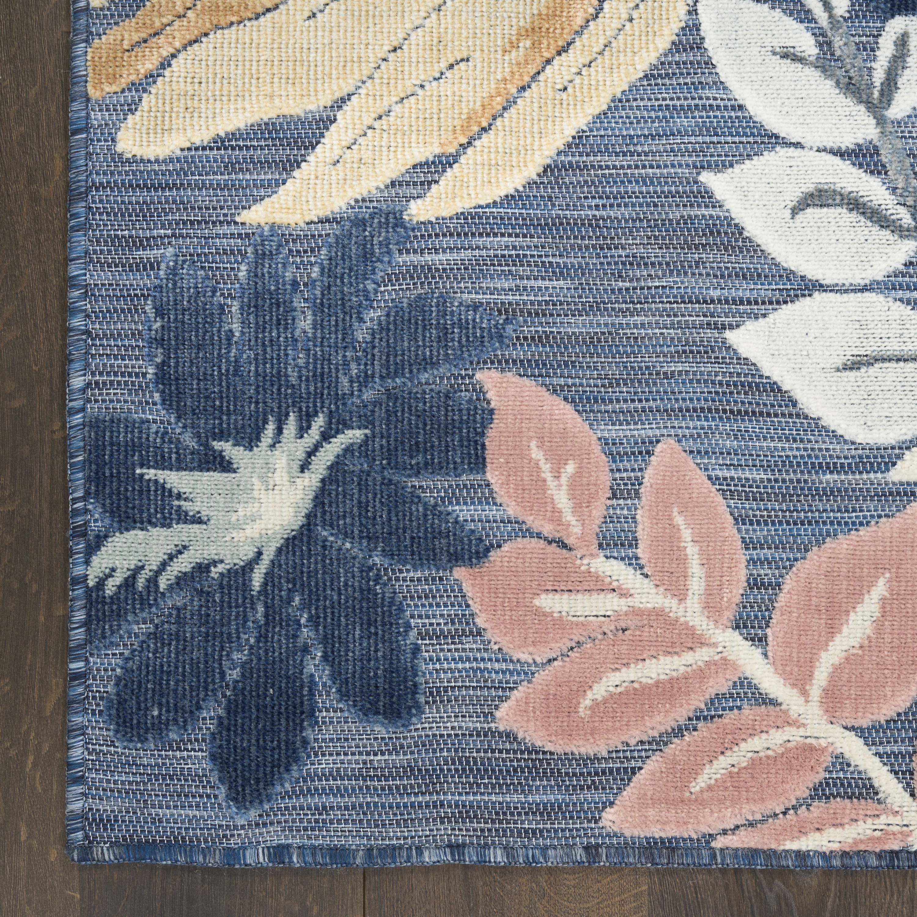 Nourison Suncoast 5'3" x 7'3" Denim Multicolor Tropical Rug