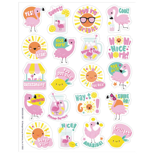 Flamingo (Strawberry Lemonade) Scented Stickers