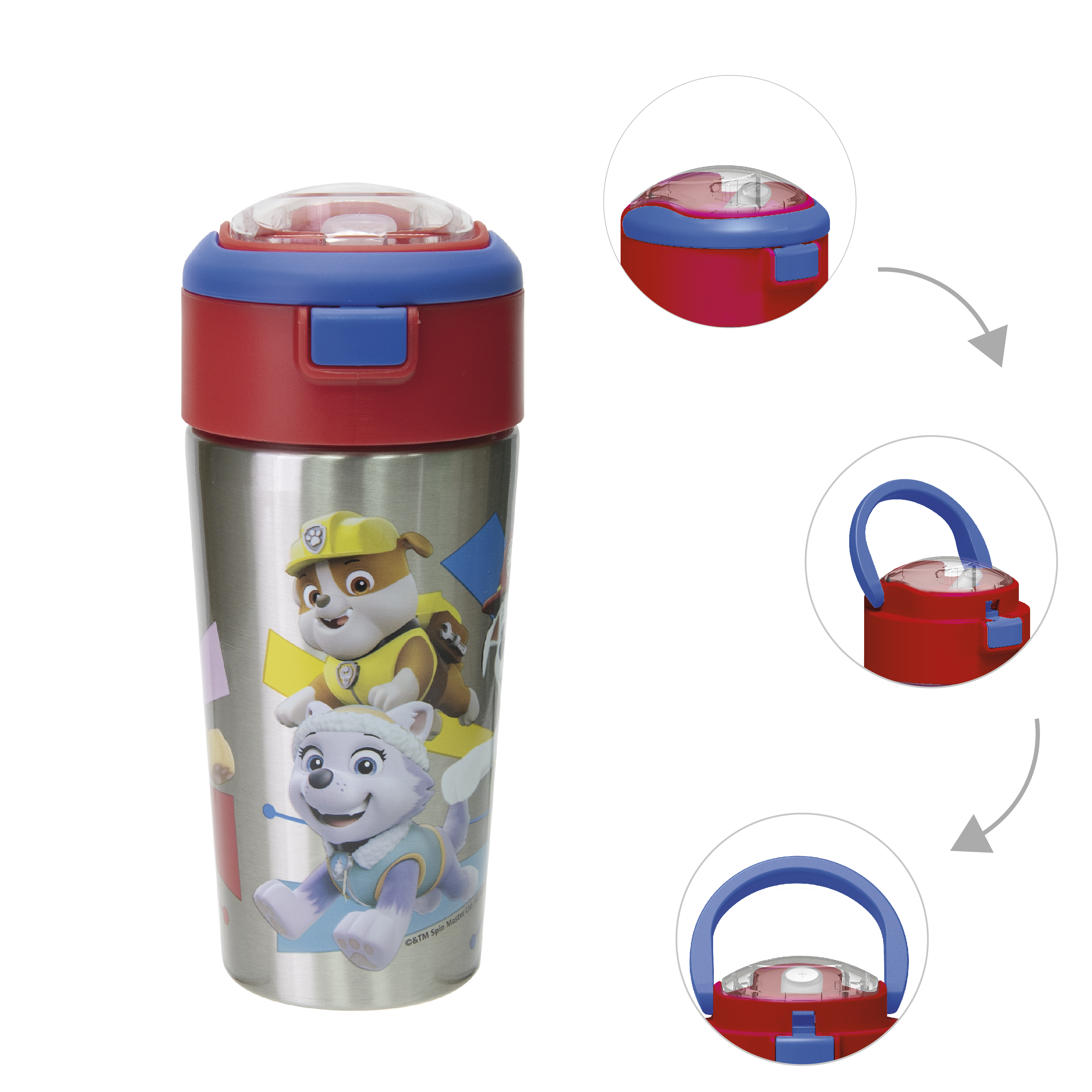 Paw Patrol 12 ounce Vacuum Insulated Reusable Stainless Steel Water Bottle, Skye, Rubble & Friends slideshow image 8