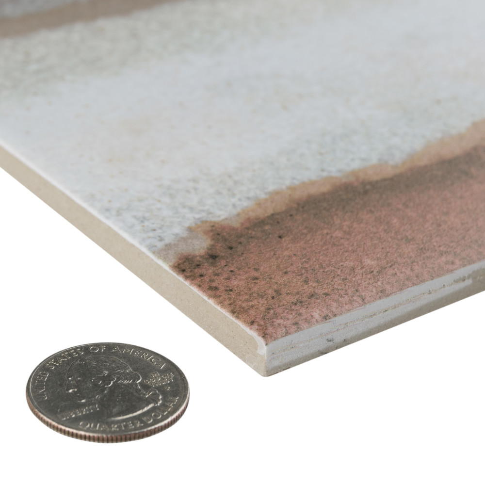 Matter Canvas Taupe Red 6 in. x 6 in. Porcelain Floor and Wall Tile