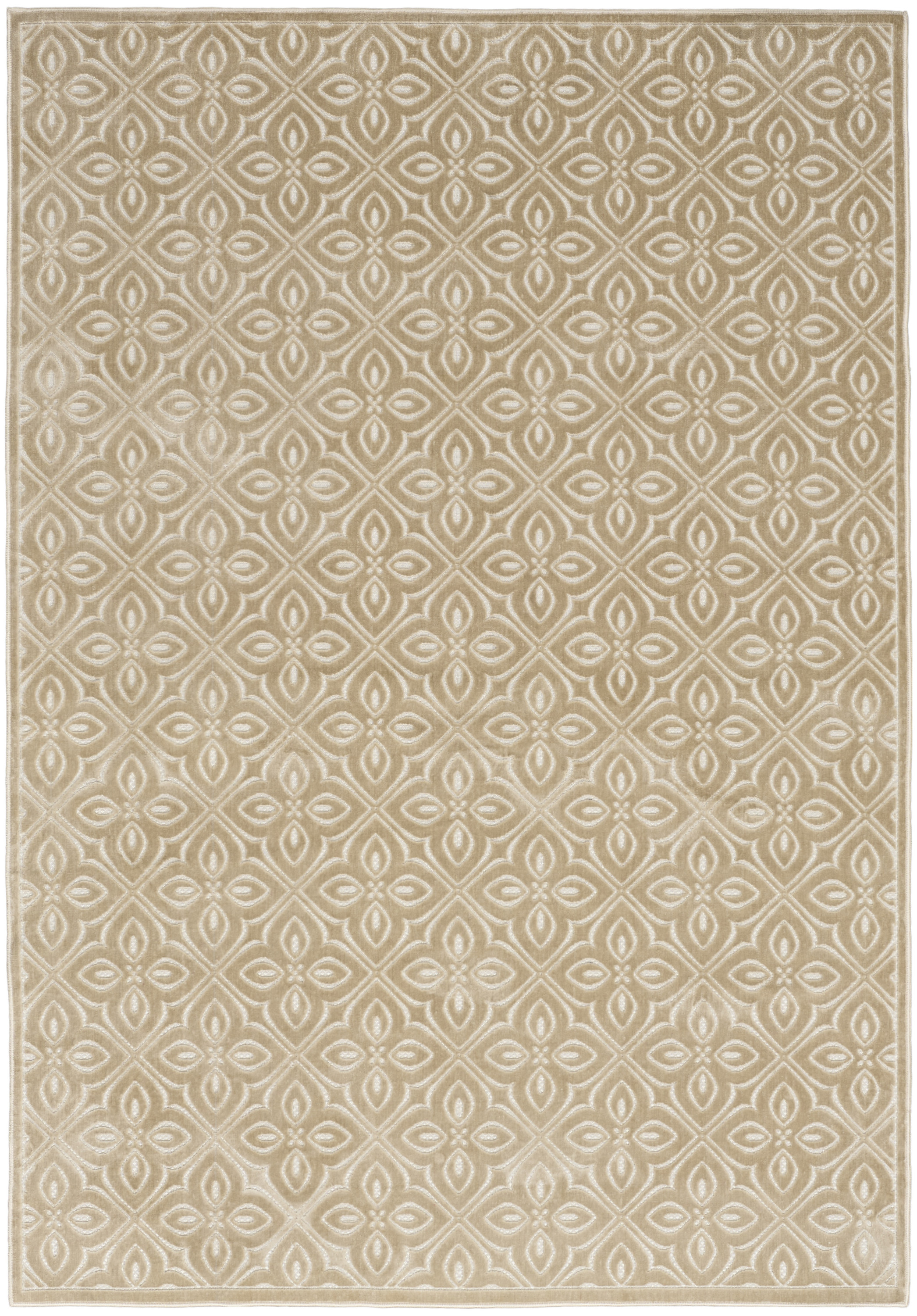 Nourison Washable Charm 5' x 7' Beige Ivory Contemporary Indoor Rug