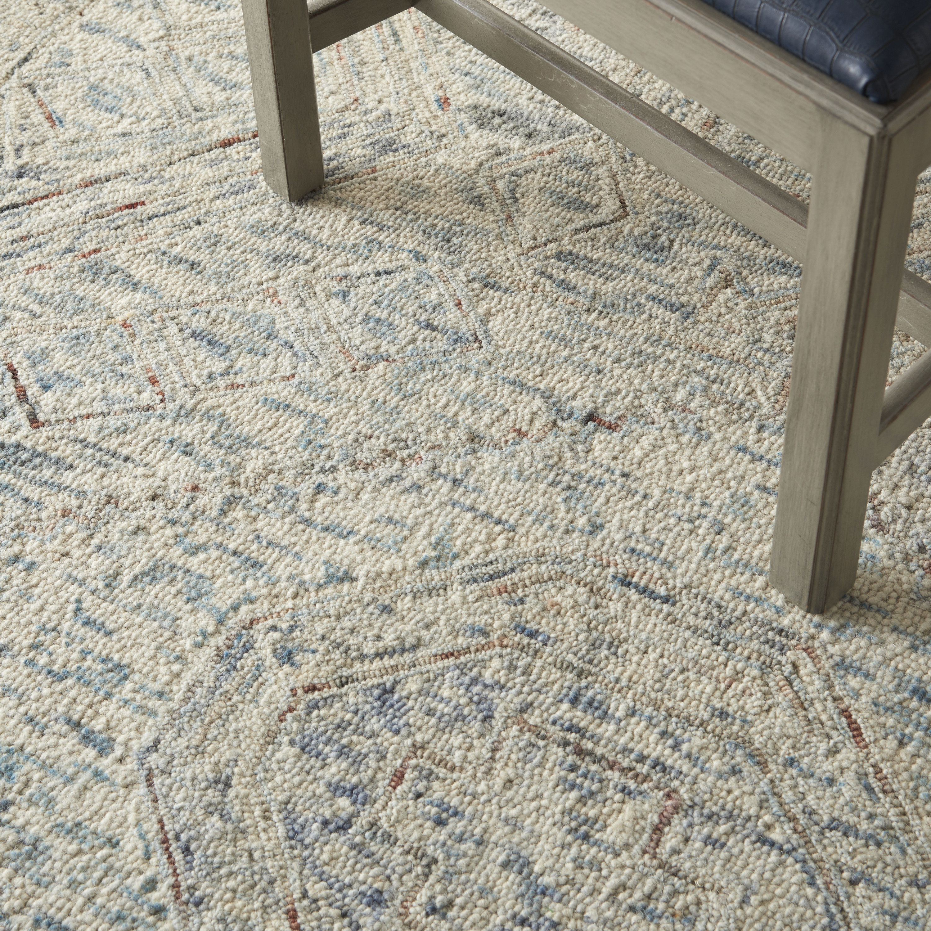 Nourison Interlock 3'9" x 5'9" Blue Multicolor Bohemian Indoor Rug