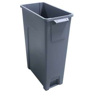 Impact, Thin Bin®, 23gal, Plastic, Gray, Rectangle, Receptacle