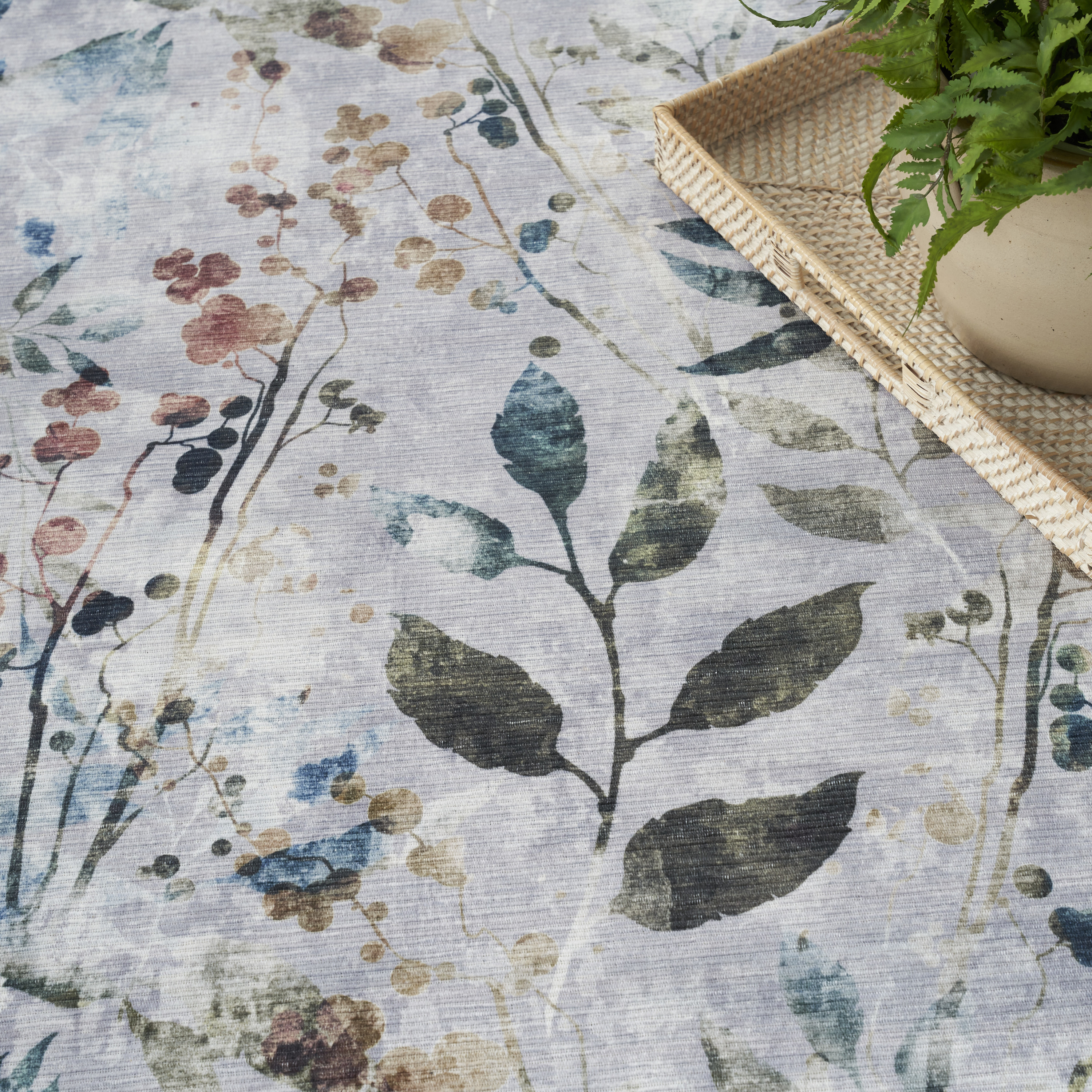 Nourison Nourison Washables 4' x 6' Grey Multicolor Contemporary Indoor Rug
