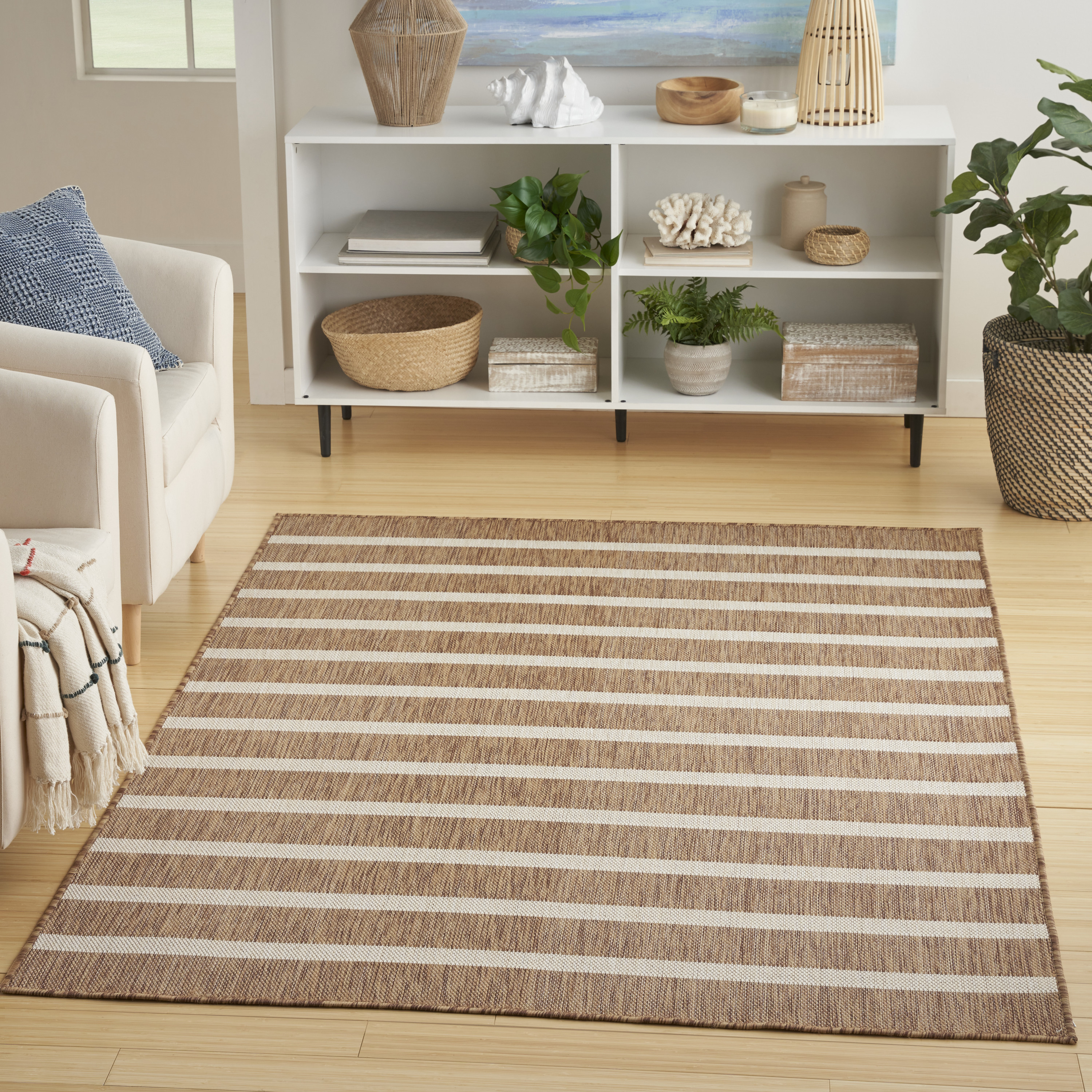 Nourison Positano 4' x 6' Jute Ivory Modern Rug