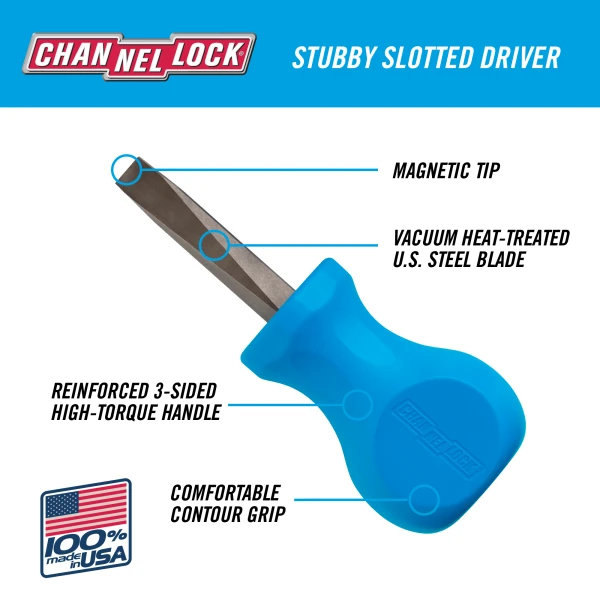 S141H Slotted 1/4 x 1.5" Stubby Professional Screwdriver