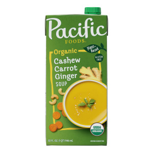 Pacific Foods® Organic Cashew Carrot Ginger Soup, 32 oz Carton (Case of 12)
