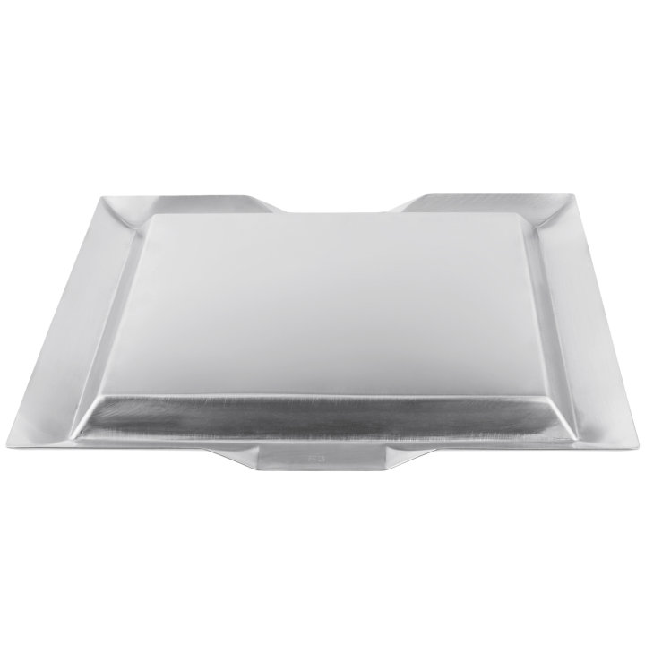 Small square stainless steel serving tray