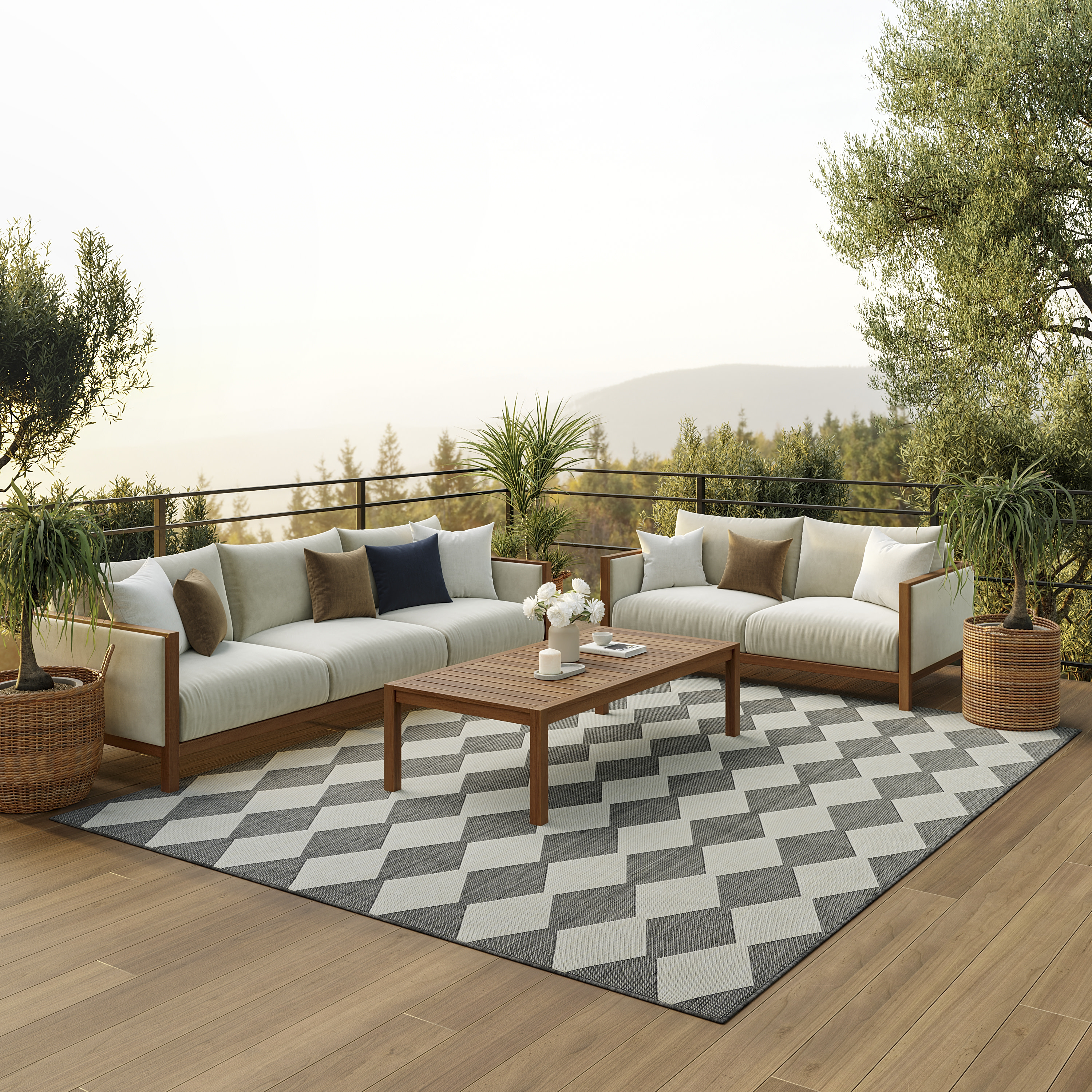 Nourison Positano 7' x 10' Charcoal Modern Rug