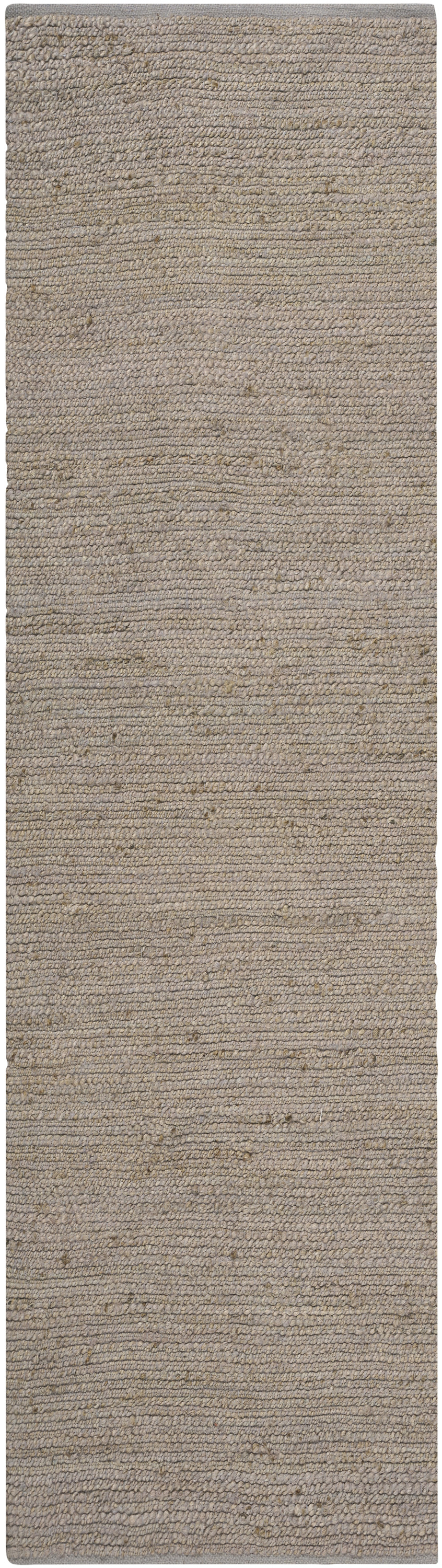Nourison Natural Jute 2' x 6' Grey Farmhouse Indoor Rug