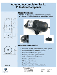 Aquatec ACT-820-NPT 3/8