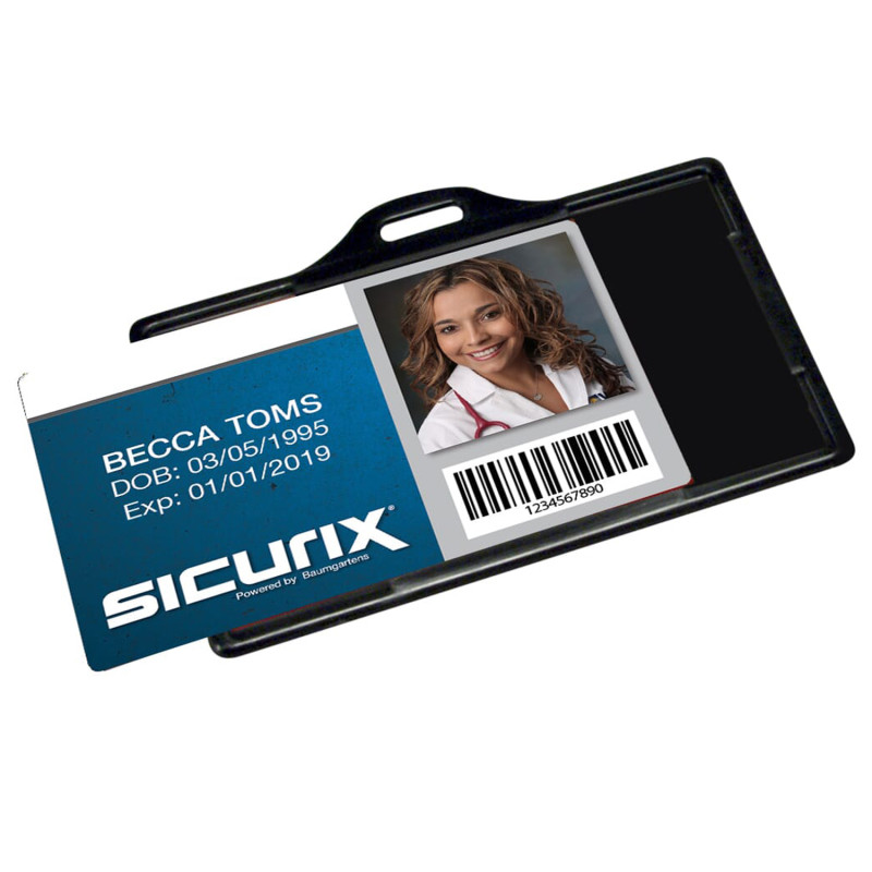 Badge+Dispensers%2C+Horizontal%2C+Black%2C+Pack+of+25