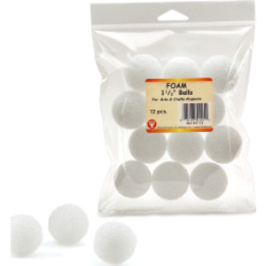 Craft Foam Balls, 1-1/2 Inch, White, Pack of 12
