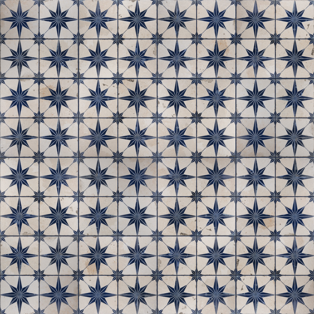 Kings Star Luxe Blue 17-5/8 in. x 17-5/8 in. Ceramic Floor and Wall Tile