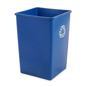Rubbermaid Commercial, Untouchable®, 35 gal, Resin, Blue, Square, Receptacle