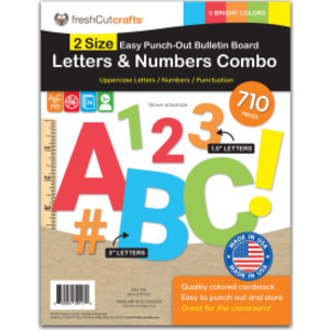 Bulletin Board Letters & Numbers, Bright Colors, 1.5in & 3in, 710 Pieces