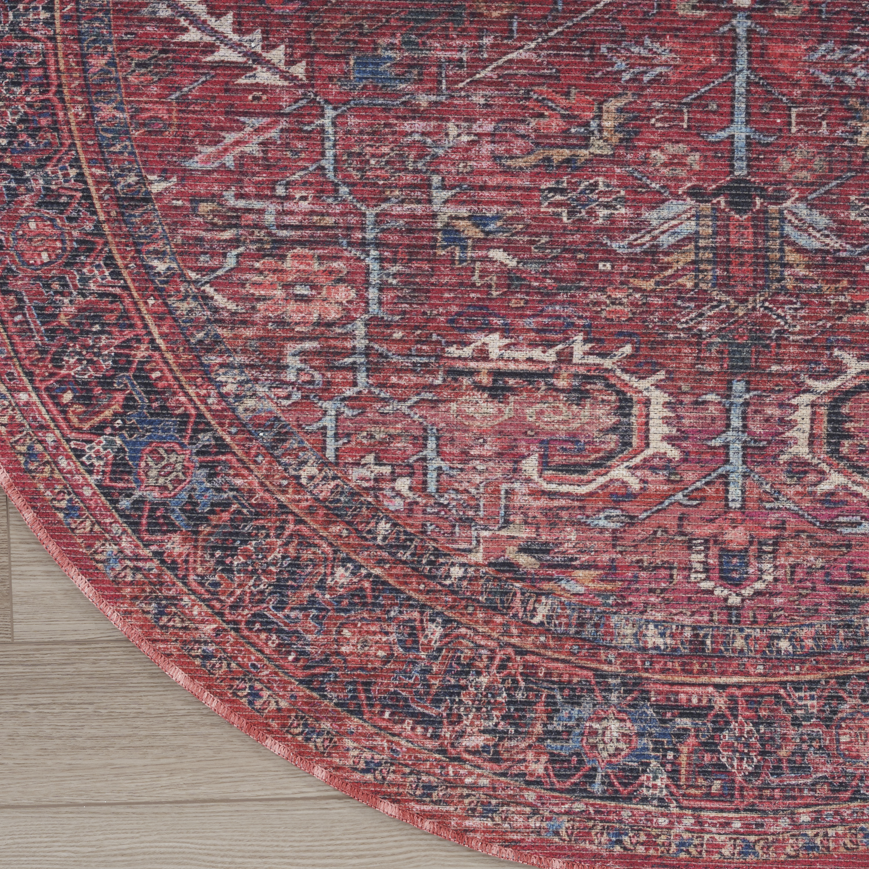 Nourison New Concept Washables 7'10" x Round Brick Vintage Indoor Rug