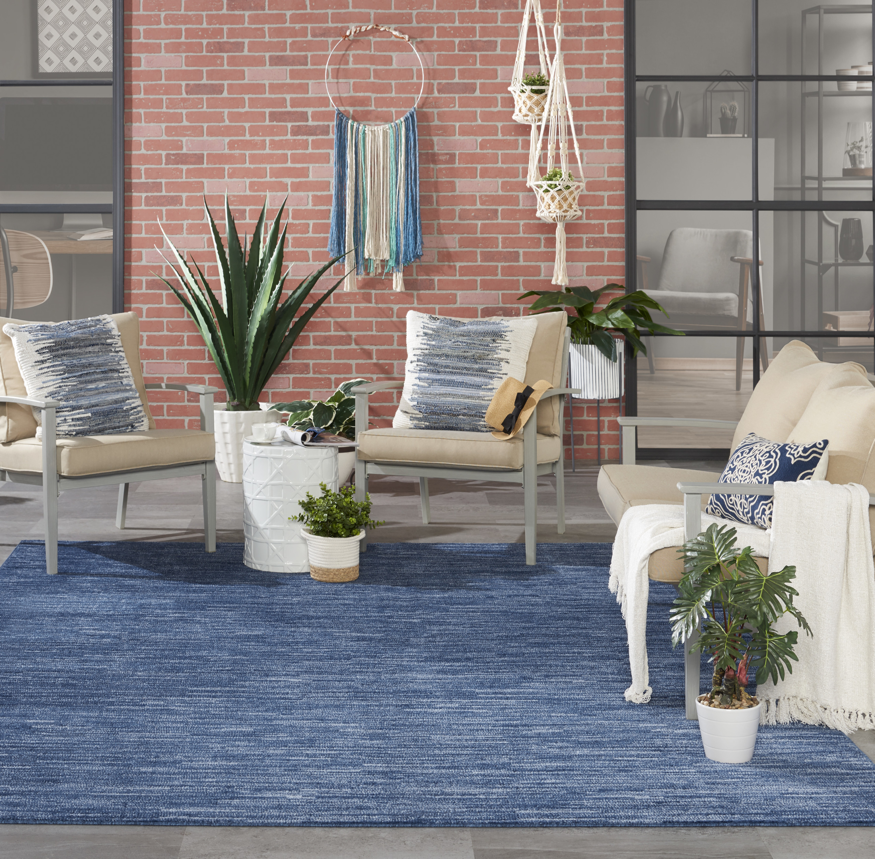 Nourison Nourison Essentials 8' x 10' Navy Blue Outdoor Rug