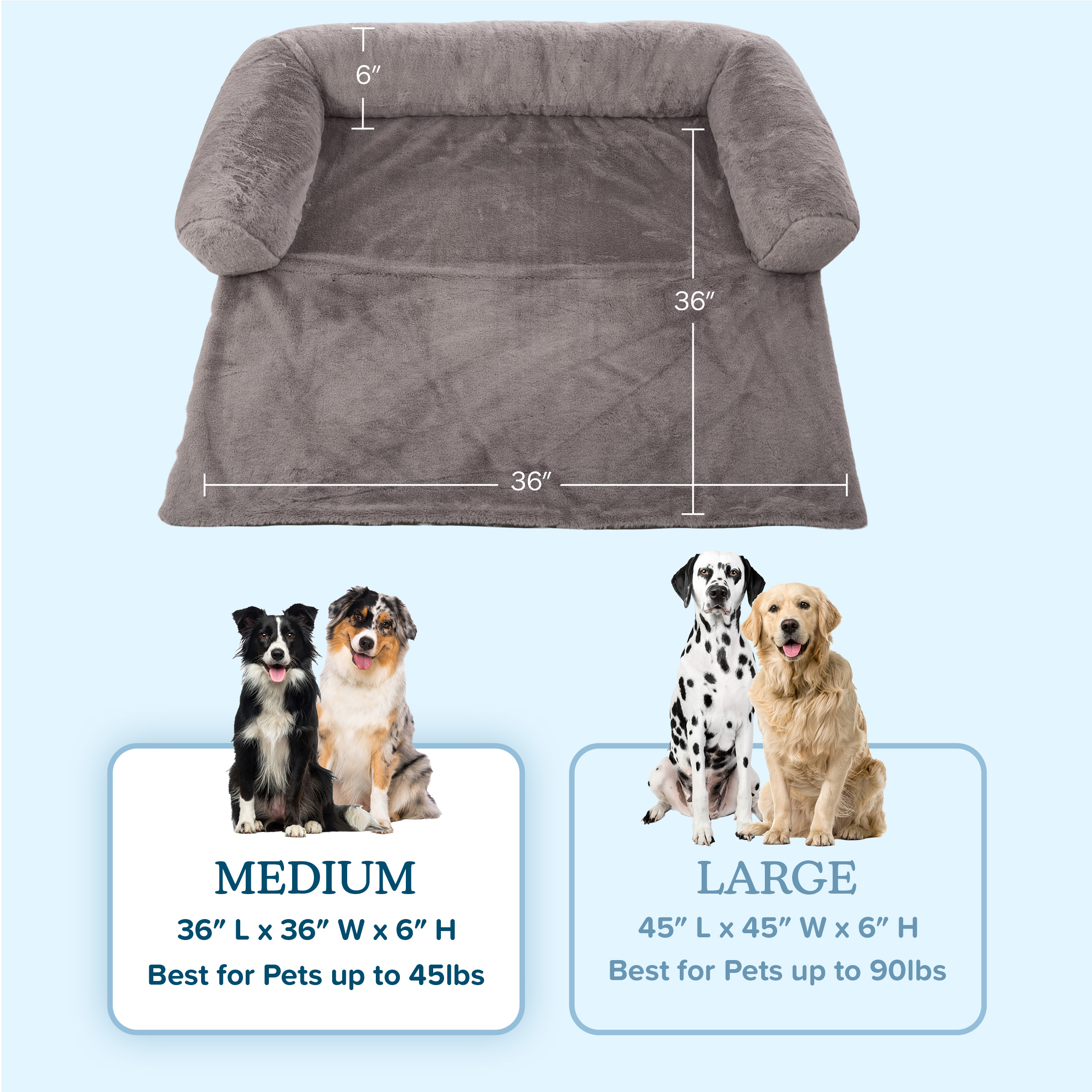 PETMAKER 36in Dog Bed, Couch Covers for Dog Cats, Pet Bed for Medium Pets
