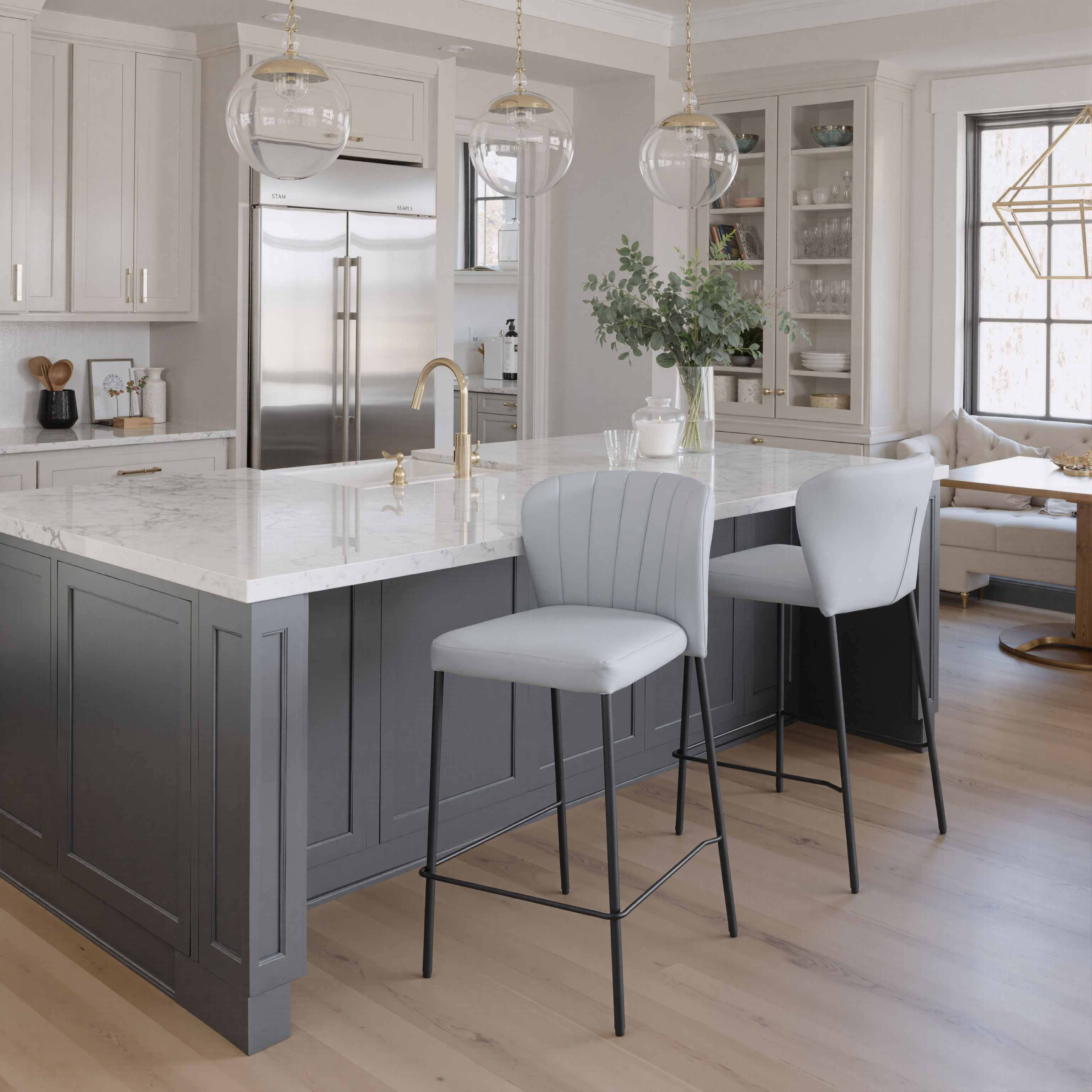 Linz Counter Stool (Set of 2) Gray product image