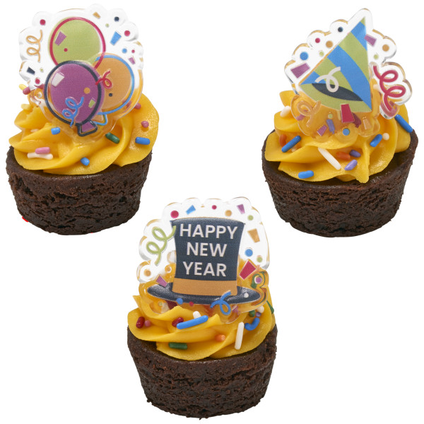 Happy New Year Confetti Cupcake Rings