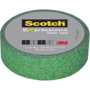 Expressions Glitter Tape, .59" x 196", Dark Green Glitter