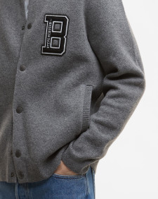 Letterman Knitted Bomber Jacket 