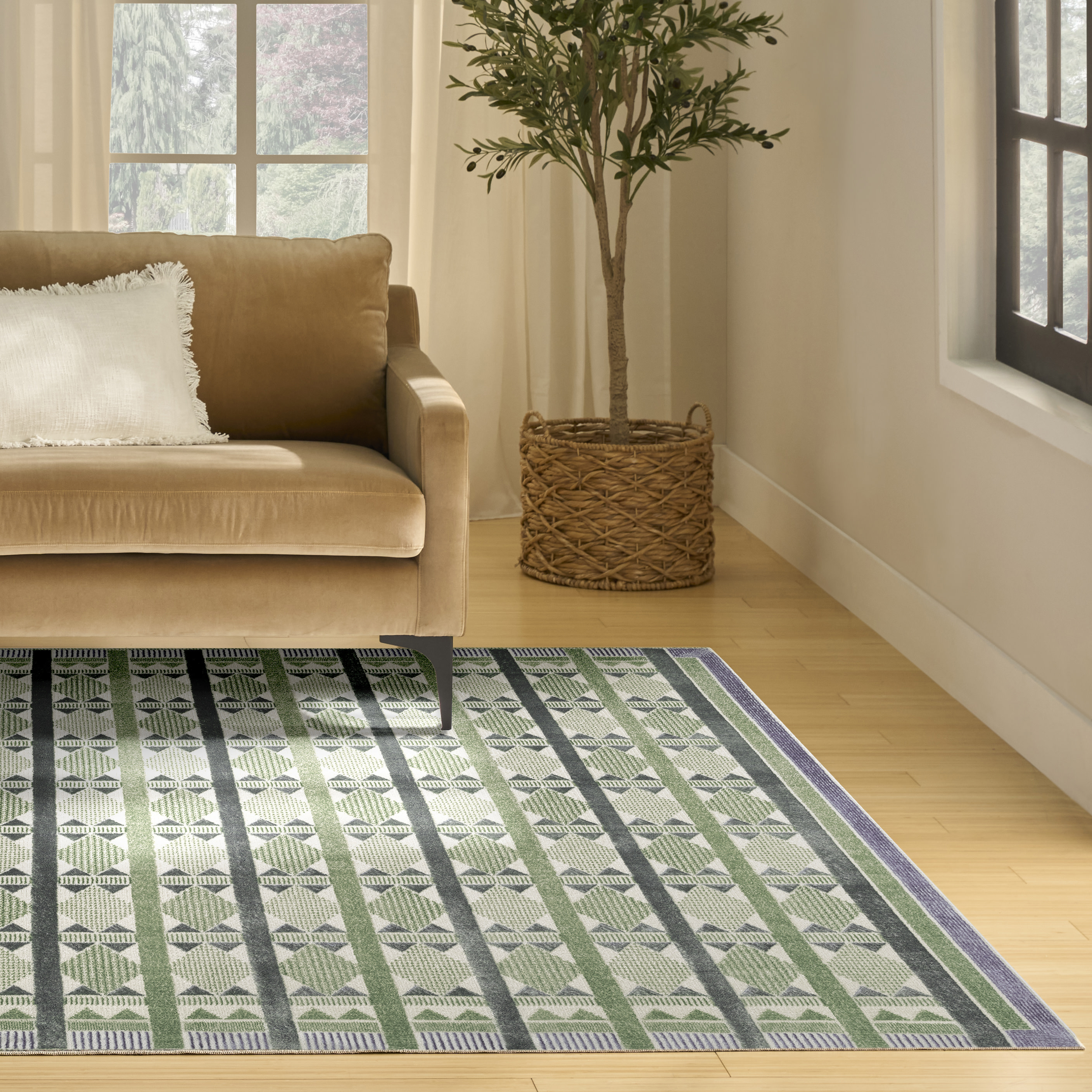 Nourison Nordic 8' x 10' Green Blue Modern Indoor Rug