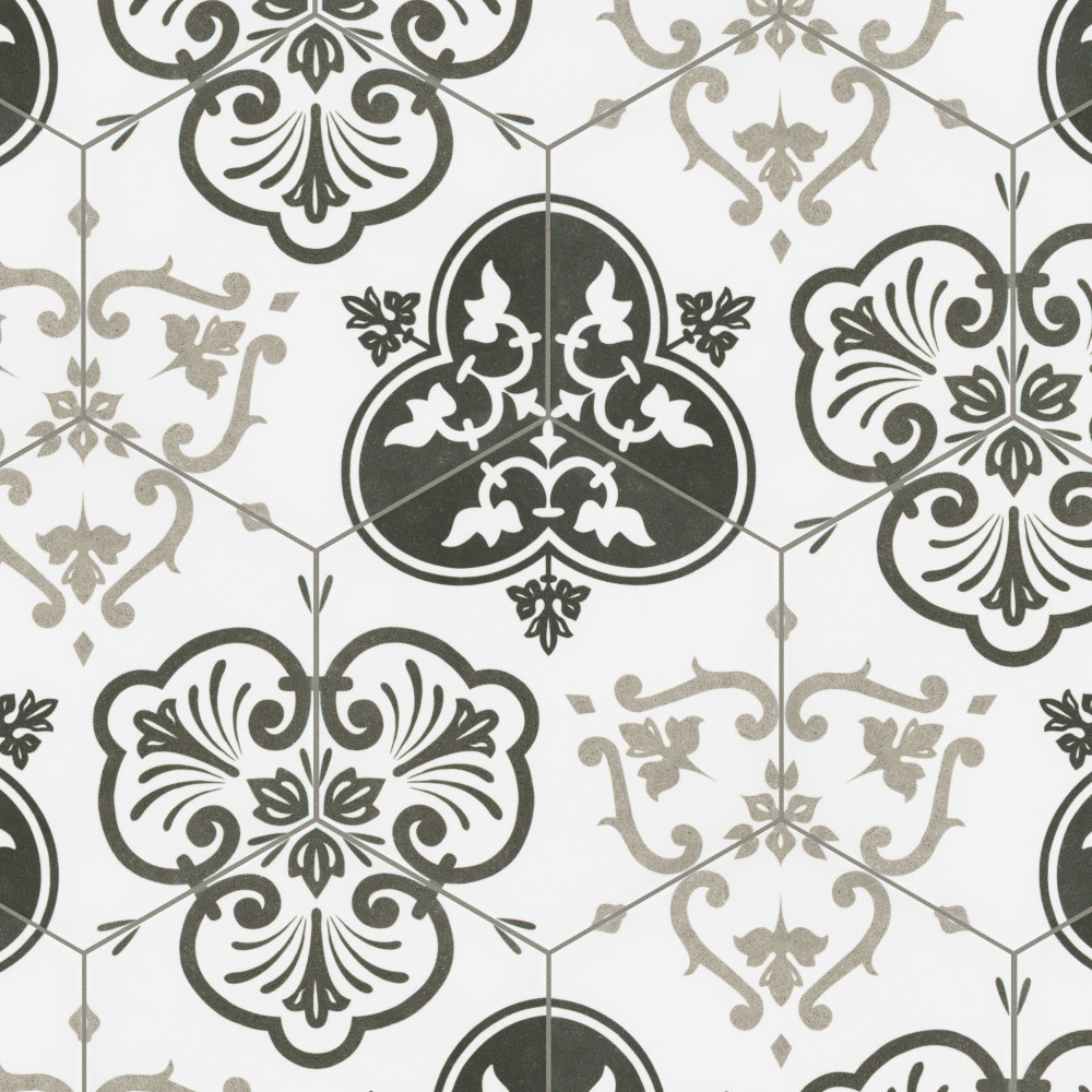 Fantasy Hex Mix 8-5/8 in. x 9-7/8 in. Porcelain Floor and Wall Tile