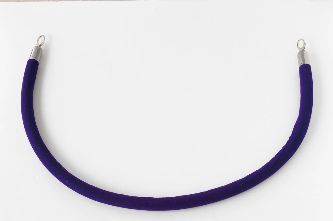 150 cm blue belt with chromium-plated ends