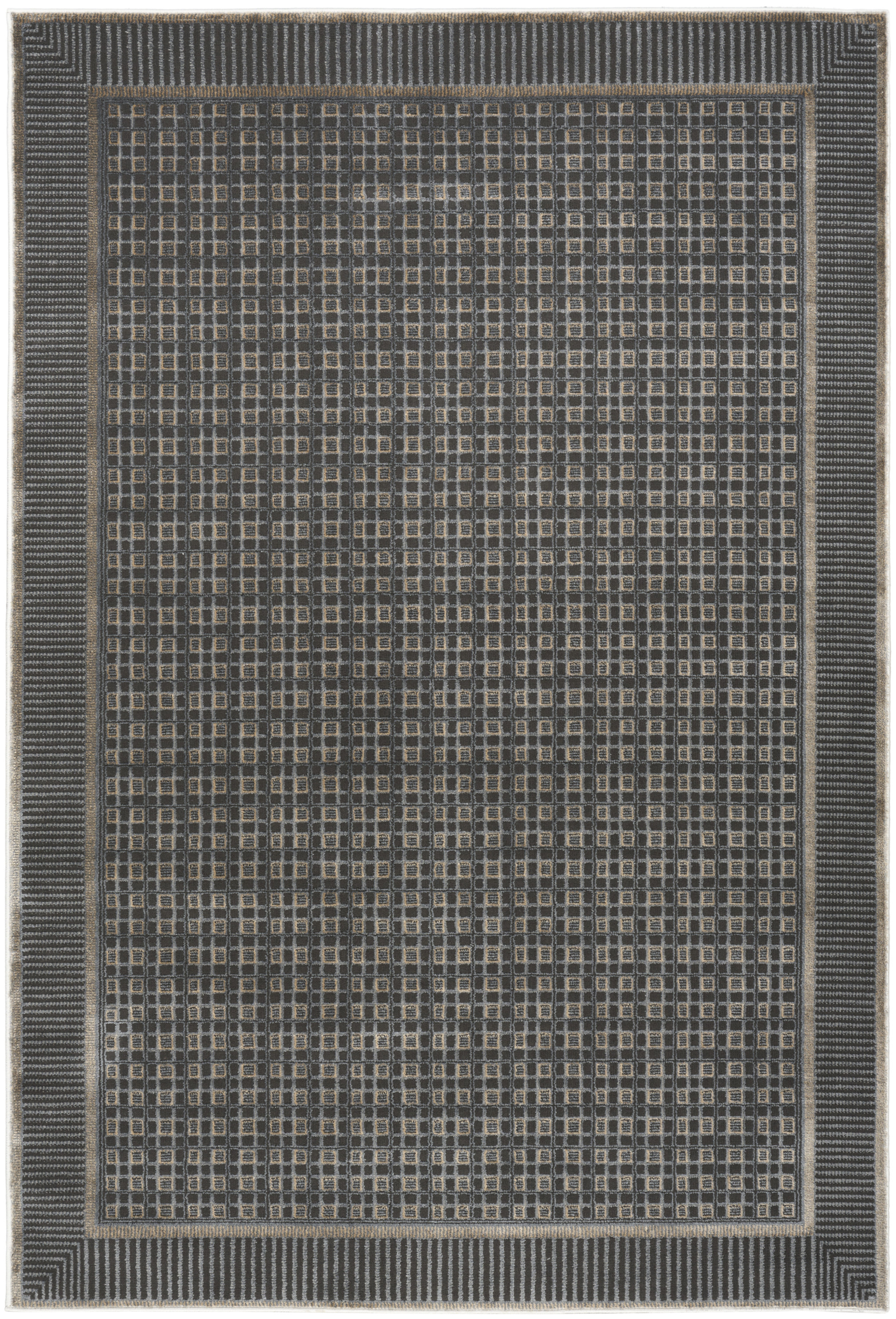 Nourison Nordic 6' x 9' Black Taupe Art Deco Indoor Rug