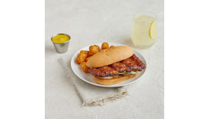 AdvancePierre™ Fully Cooked Beef Rib Patties with Honey BBQ Sauce, 3.25 oz_image_1