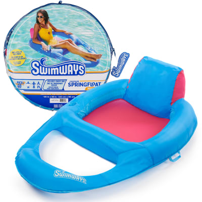 SwimWays, Spring Float Blue/Magenta Premium Recliner Pool Lounger