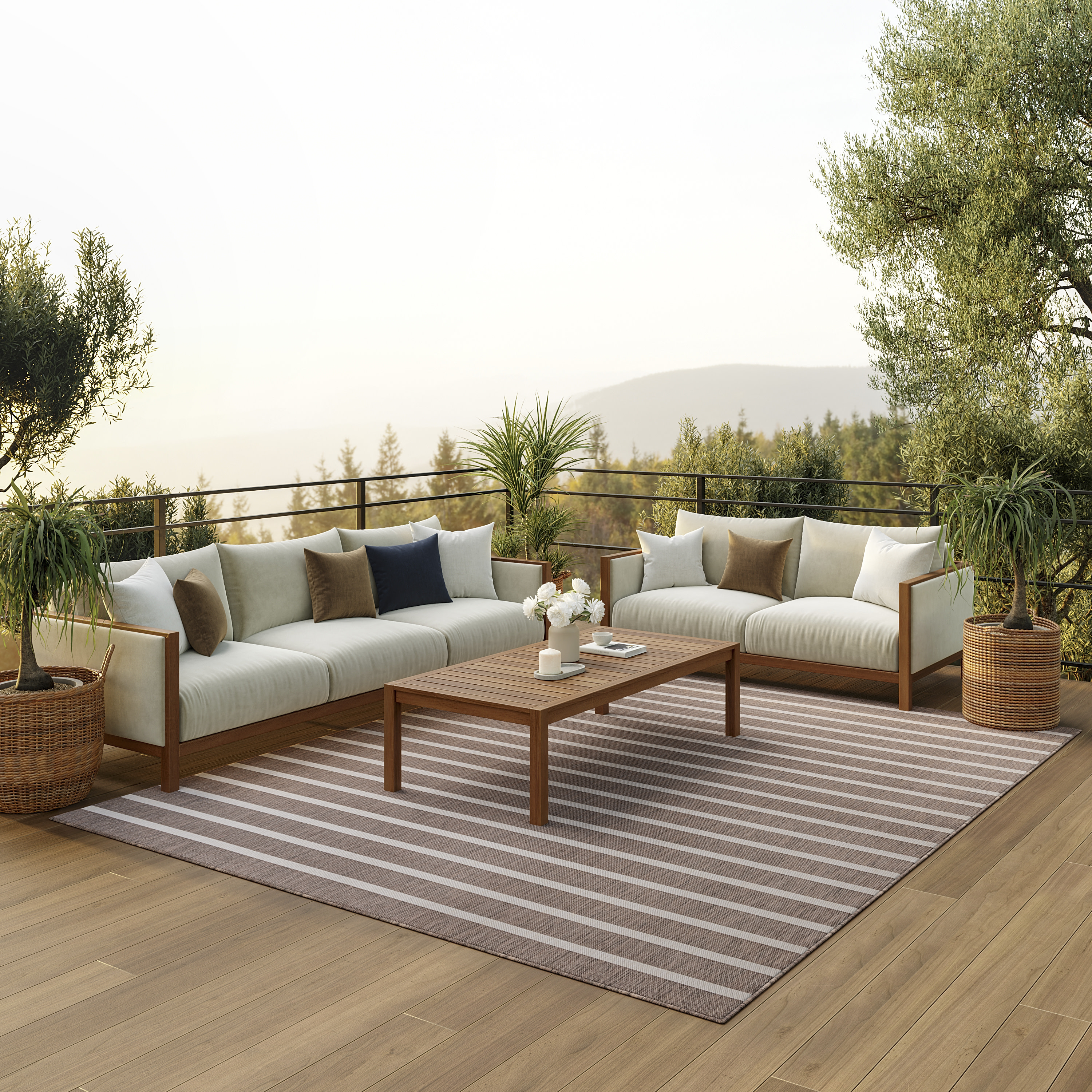 Nourison Positano 7' x 10' Natural Ivory Modern Rug