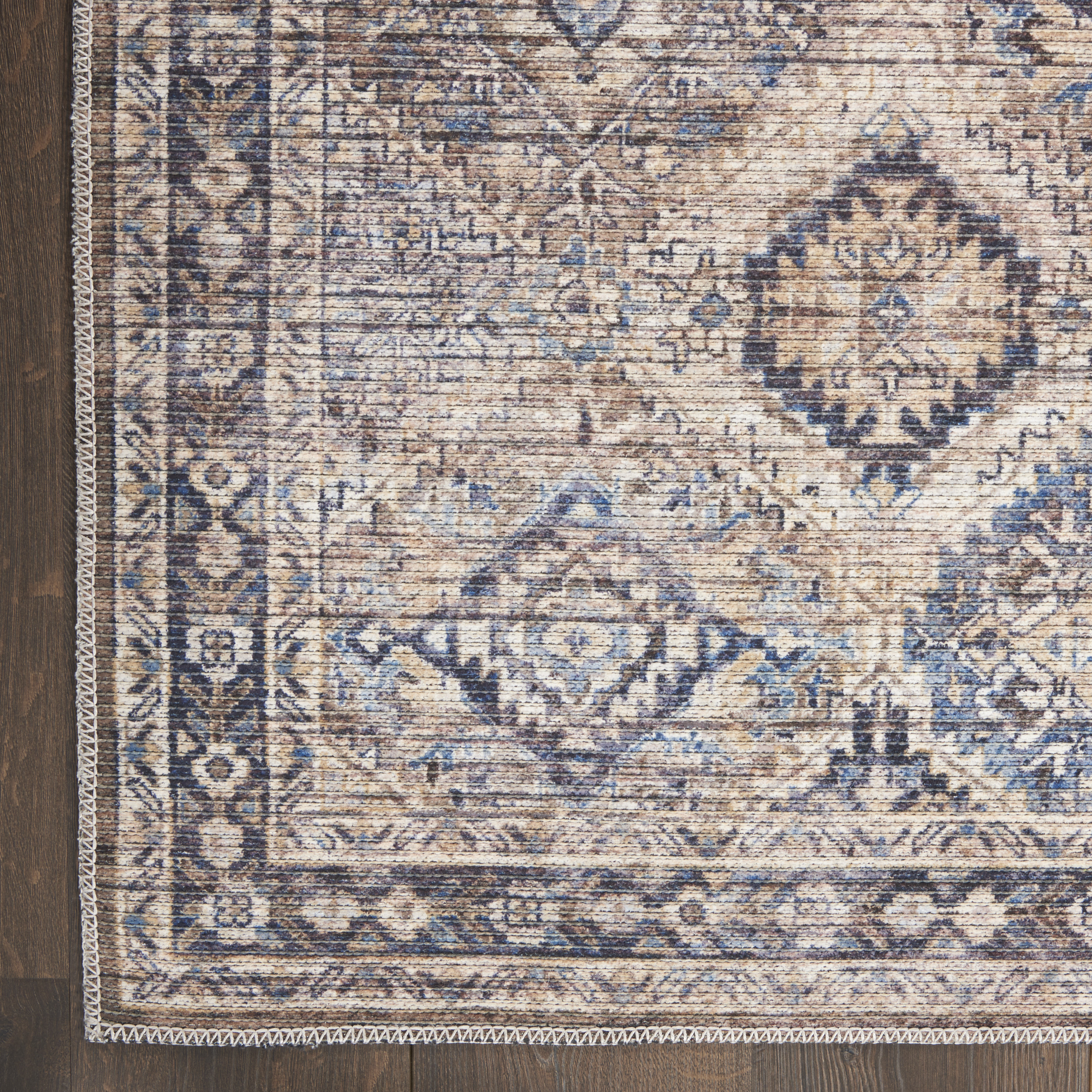 Nourison New Concept Washables 7'10" x 9'10" Ivory Latte Vintage Indoor Rug