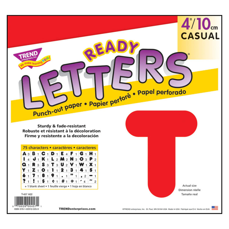 Red 4" Casual Uppercase Ready Letters®