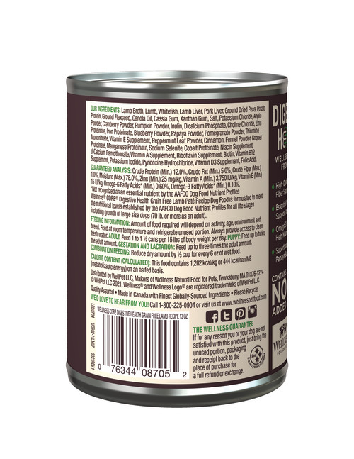 Wellness CORE Digestive Health Lamb back packaging