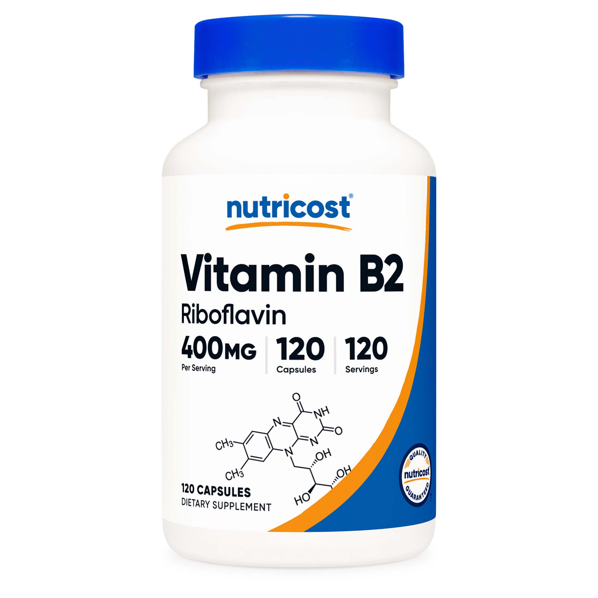 Nutricost VITAMIN B2, CAP RIBOFLAVIN 400MG (120/BT 12BT/CS)