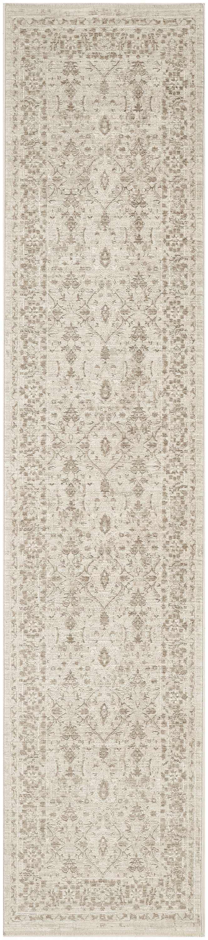Nourison Shadows 2'2" x 10' Ivory Grey Vintage Indoor Rug