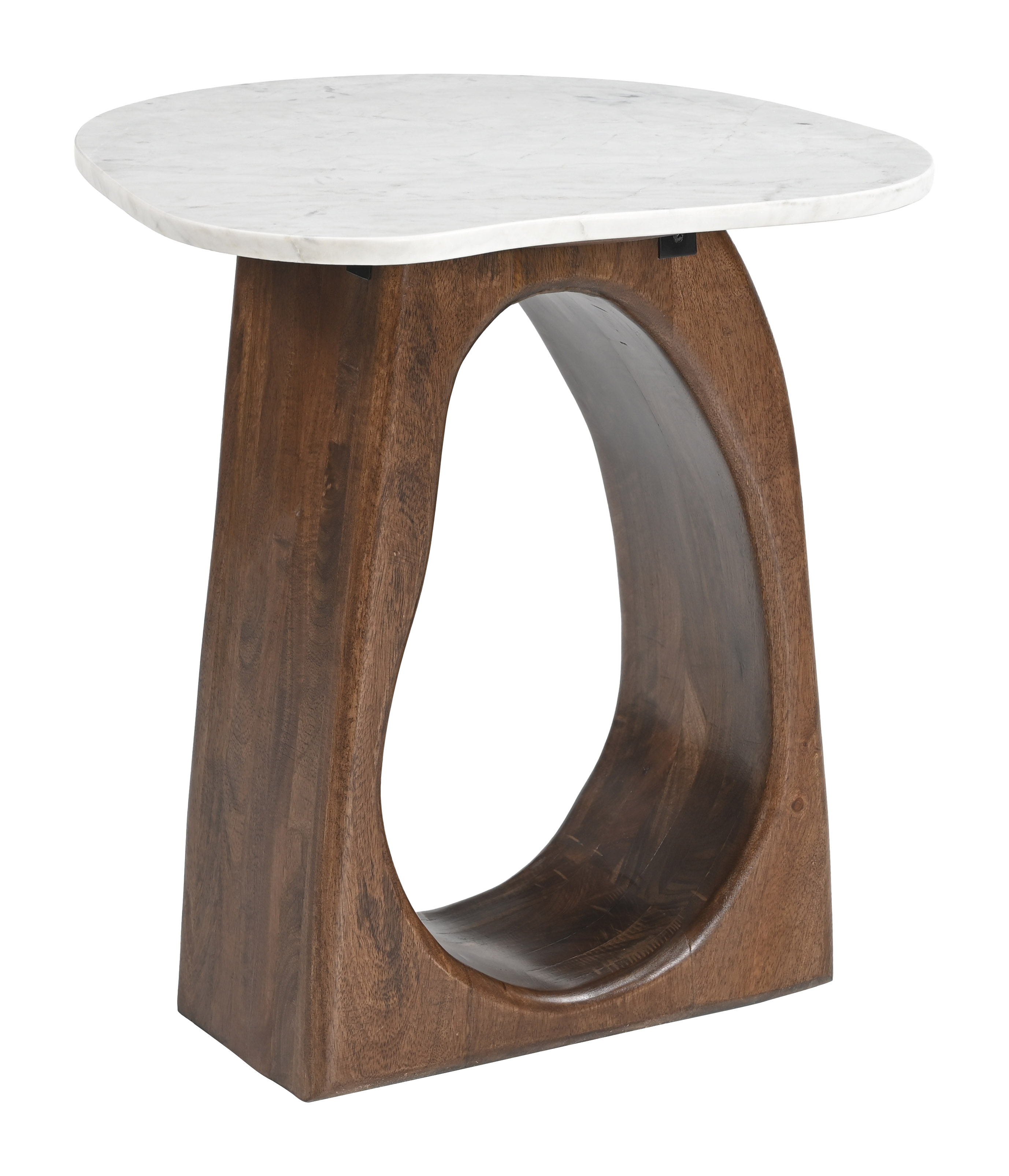 Vara Side Table White & Walnut product image