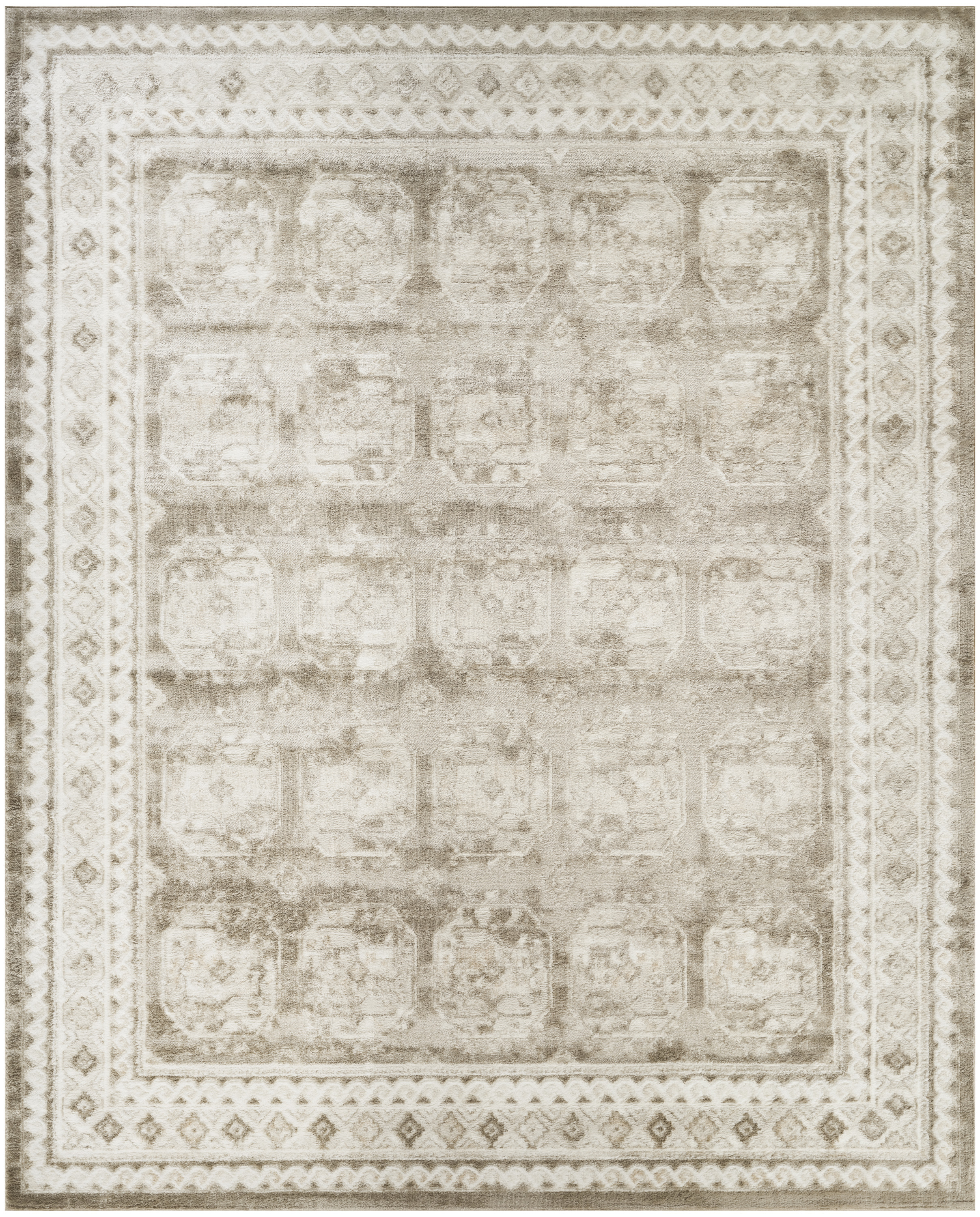 Nourison Dekor 7'10" x 9'10" Ivory Taupe Vintage Indoor Rug
