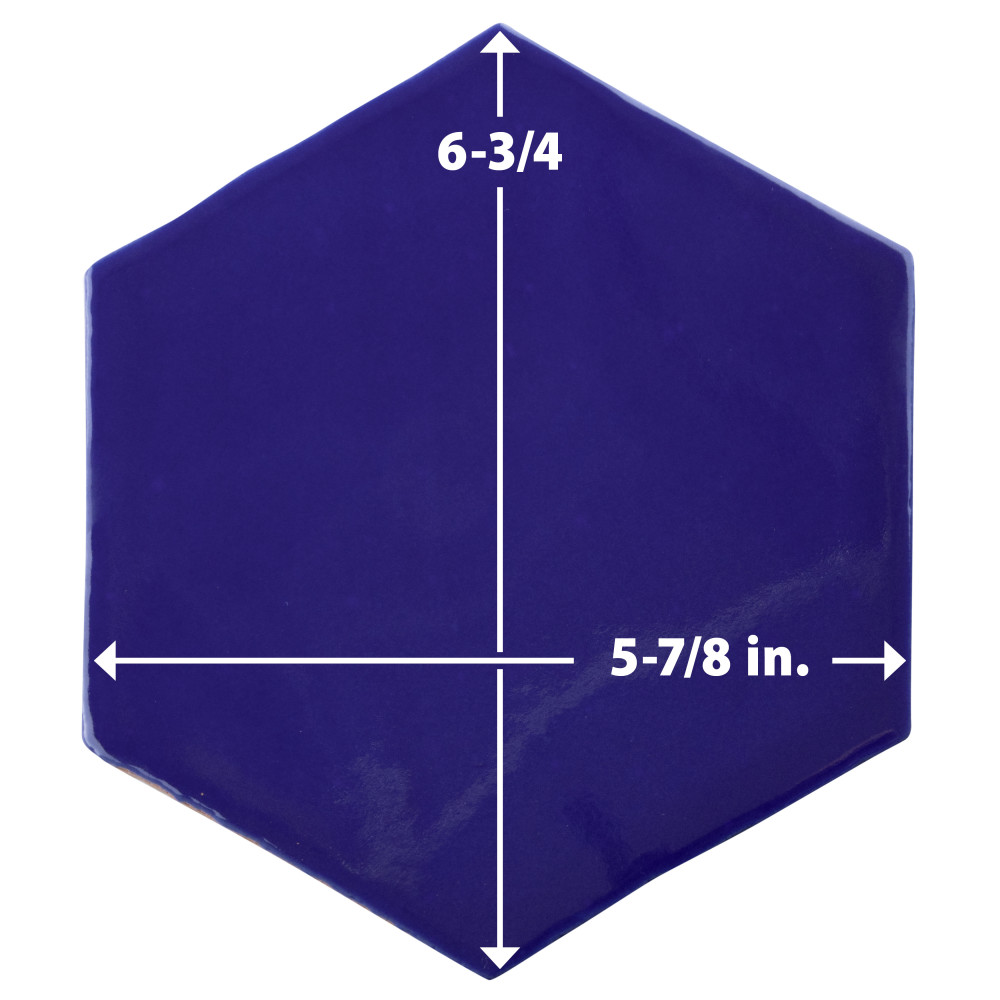 Viva Hex Azul 5-7/8 in. x 6-3/4 in. Ceramic Wall Tile