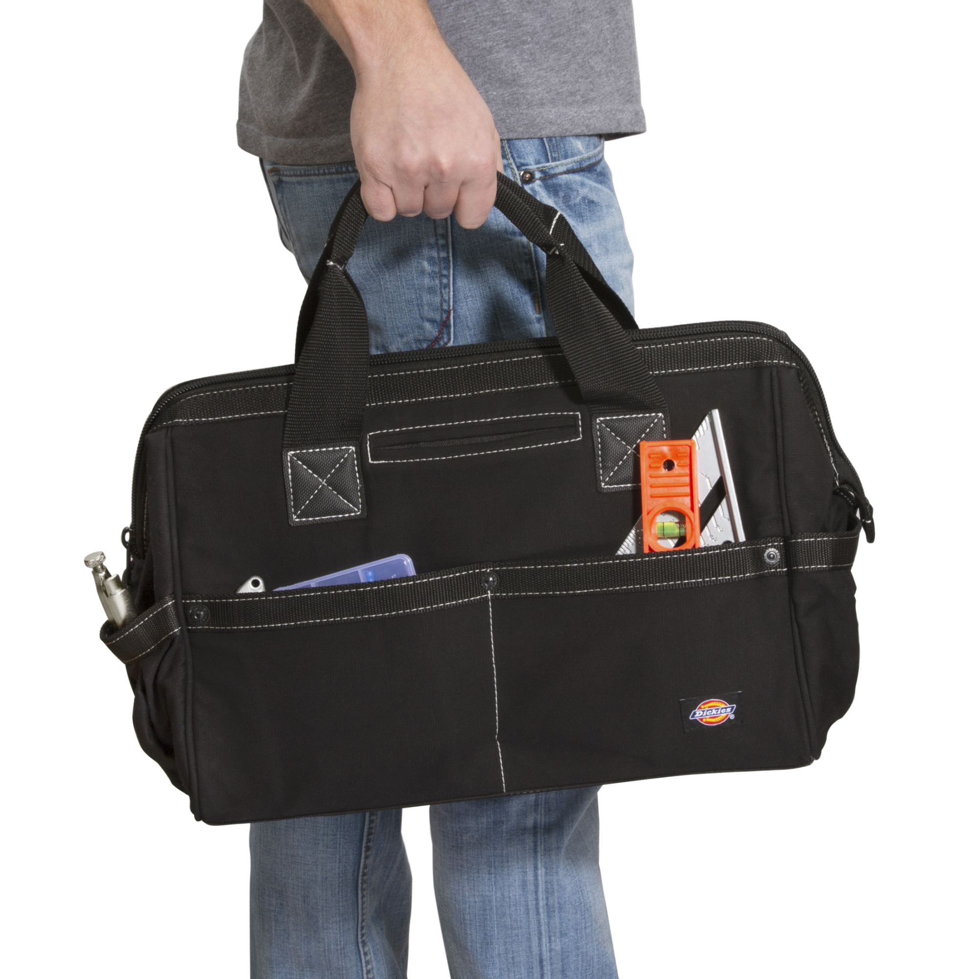 Dickies Black 16 in. 7 Pocket SoftSided Tool Work Bag 57085 eBay