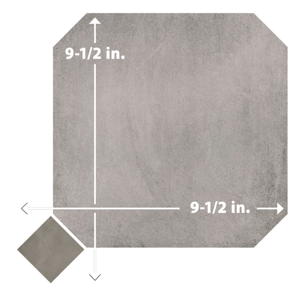 Laverton Octagon Gris with Taco Grafito 7-7/8 in. x 7-7/8 in. Porcelain Floor and Wall Tile