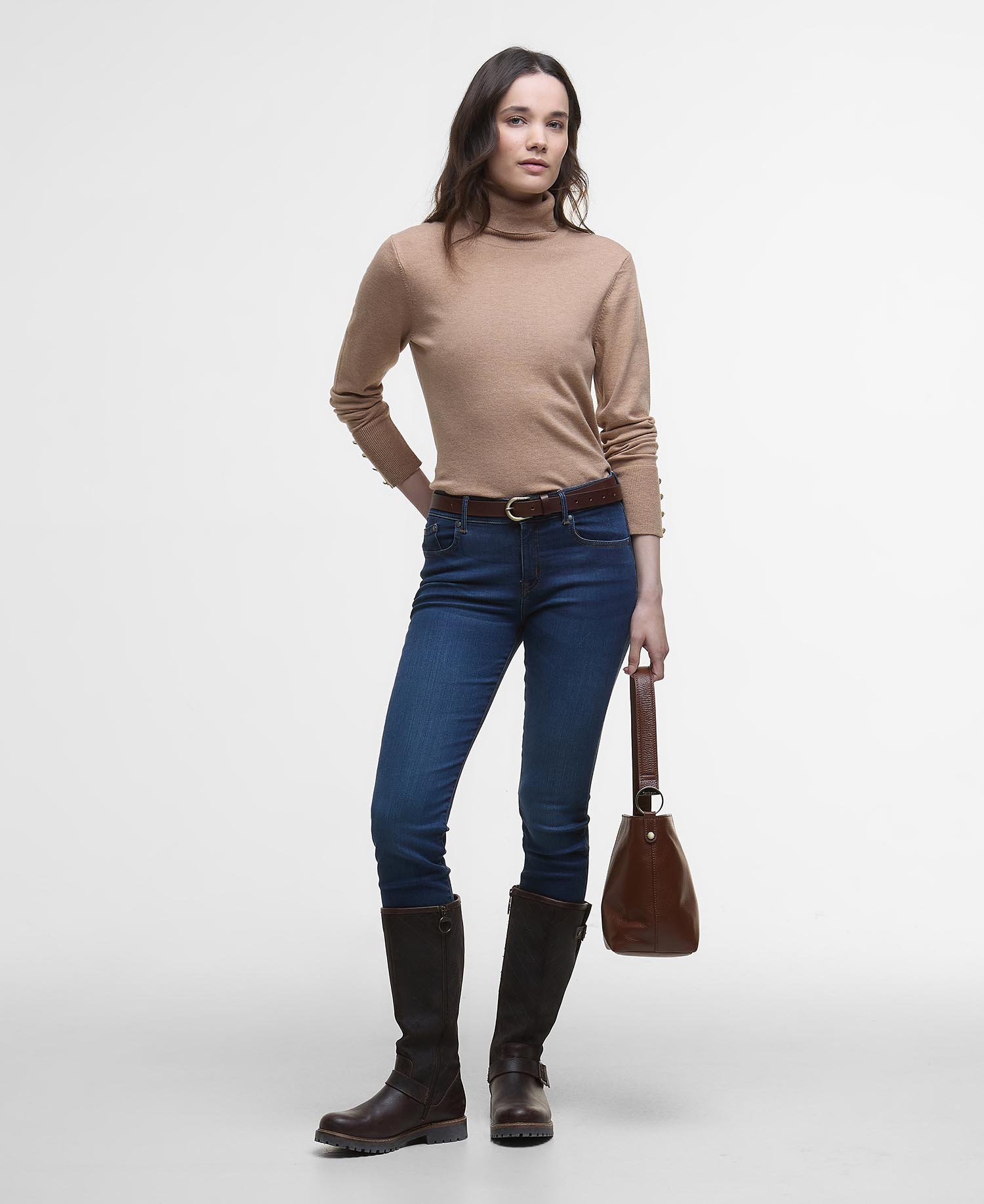 Maglione Corbridge a collo alto con risvolto image number 1