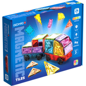 Gems Magnetic Tiles Construction Set, Vehicles, 24 Pieces