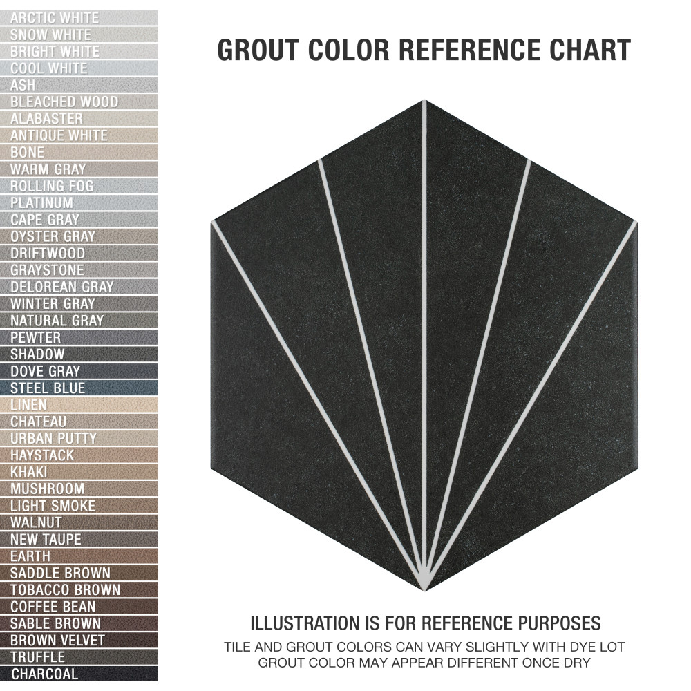 Aster Hex Nero 8-5/8 in. x 9-7/8 in. Porcelain Floor and Wall Tile