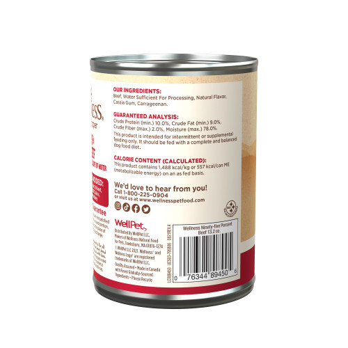Wellness Complete Health 95% Beef back packaging